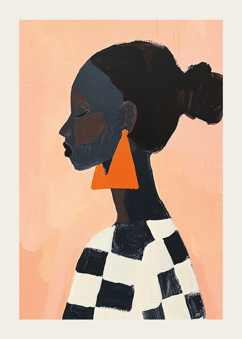 Djärv siluett med geometriska former och stilfulla färger.-12