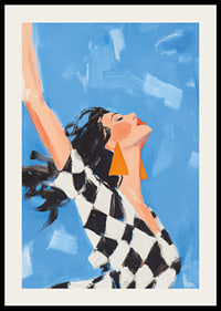 A woman reaches towards the sky in a sense of freedom.-2