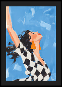A woman reaches towards the sky in a sense of freedom.-4
