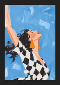 A woman reaches towards the sky in a sense of freedom.-5