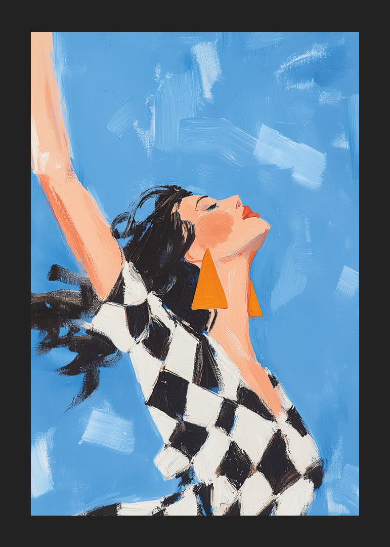 A woman reaches towards the sky in a sense of freedom.-12