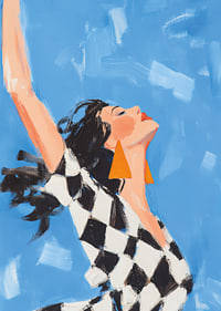 A woman reaches towards the sky in a sense of freedom.-7