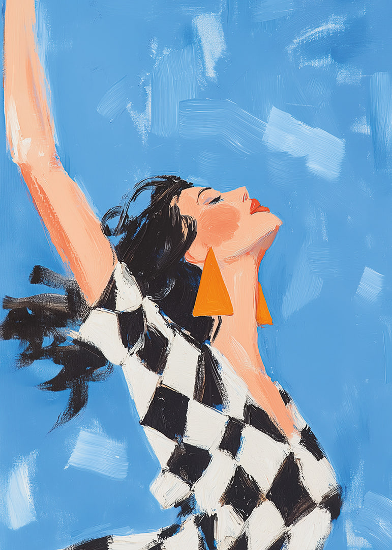 A woman reaches towards the sky in a sense of freedom.-12