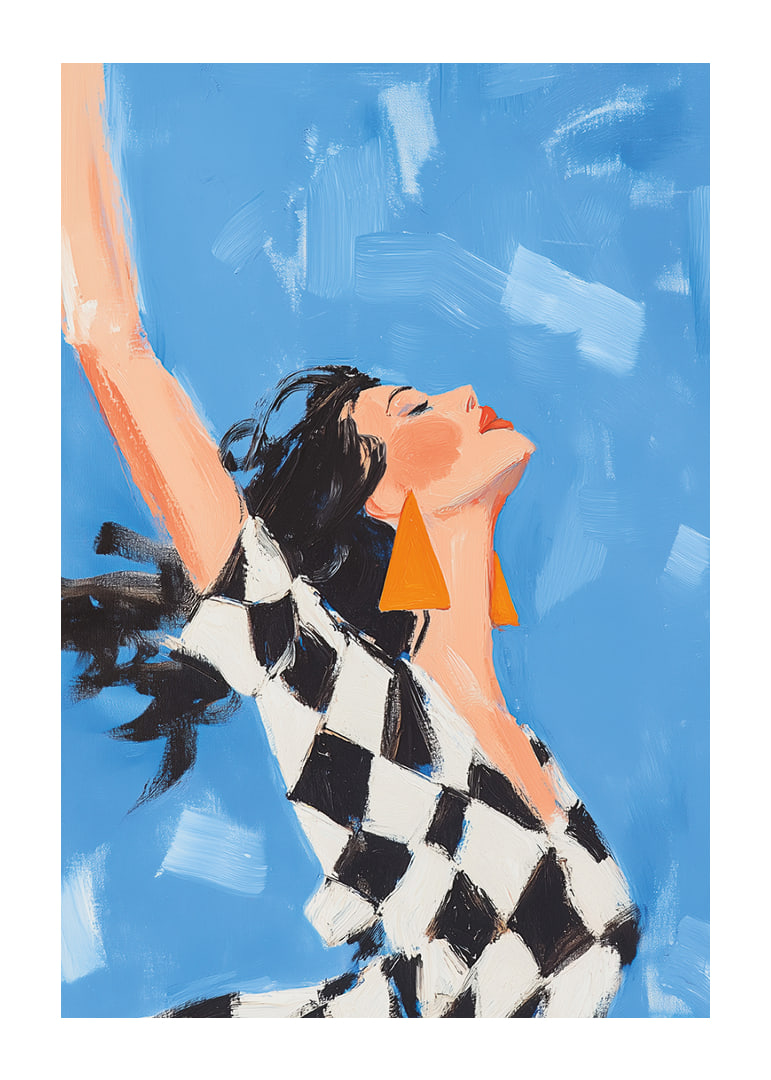 A woman reaches towards the sky in a sense of freedom.-12