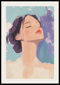 Ein harmonisches Porträt von Frieden und Ruhe mit sanften Strichen.-2