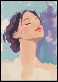 A harmonious portrait of peace and tranquility with soft strokes.-6