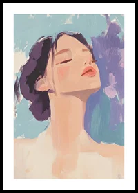 A harmonious portrait of peace and tranquility with soft strokes.-0