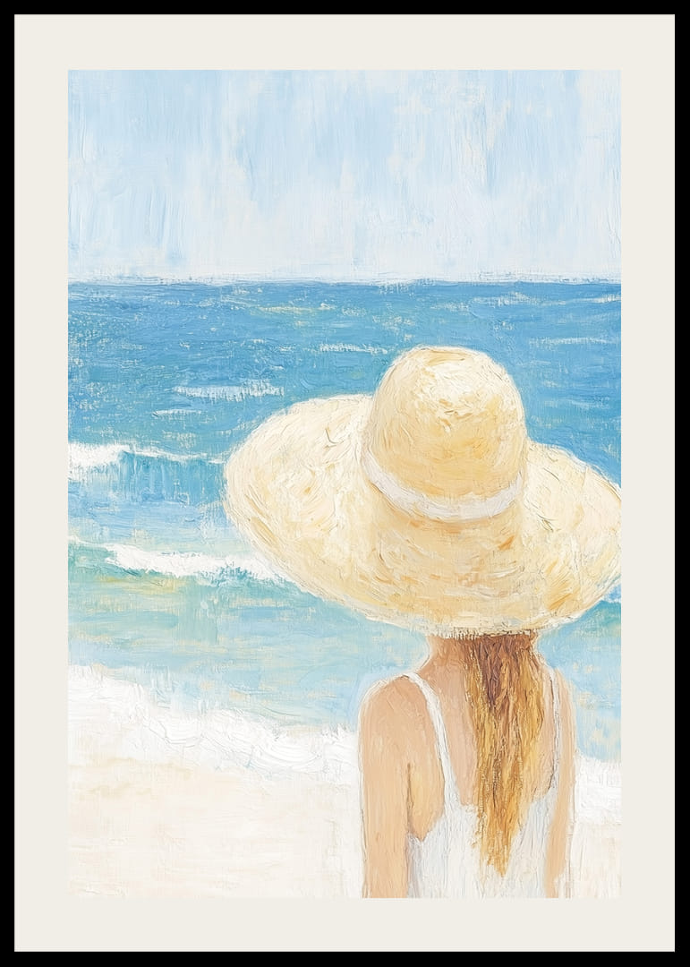 Rofylld strand med sol och havets mjuka vågor.-12