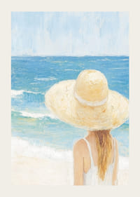 Rofylld strand med sol och havets mjuka vågor.-3