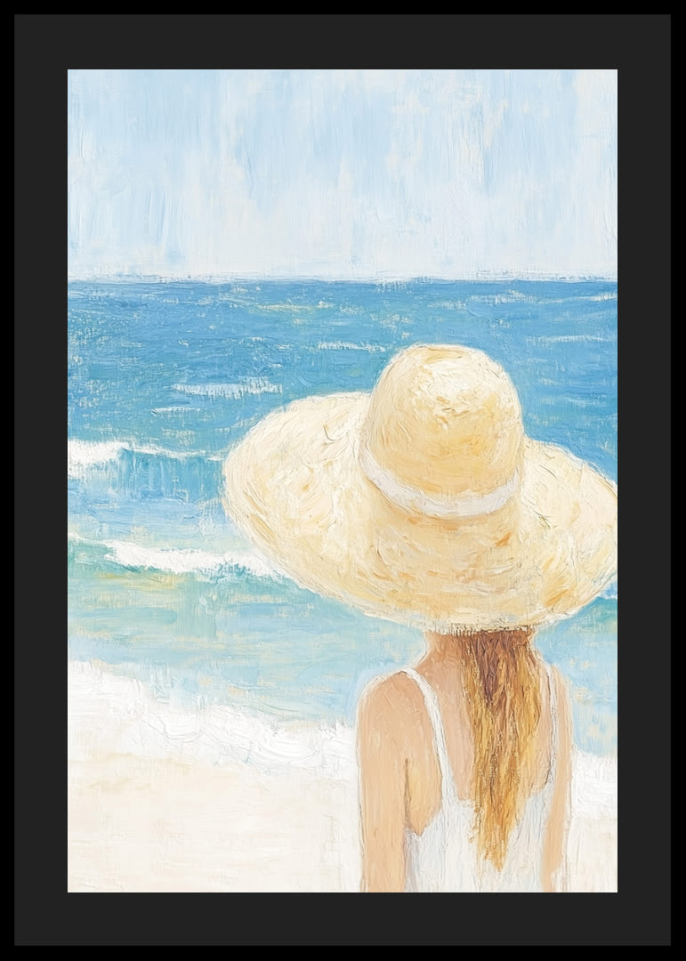 Rofylld strand med sol och havets mjuka vågor.-12