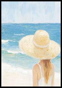 Rofylld strand med sol och havets mjuka vågor.-2