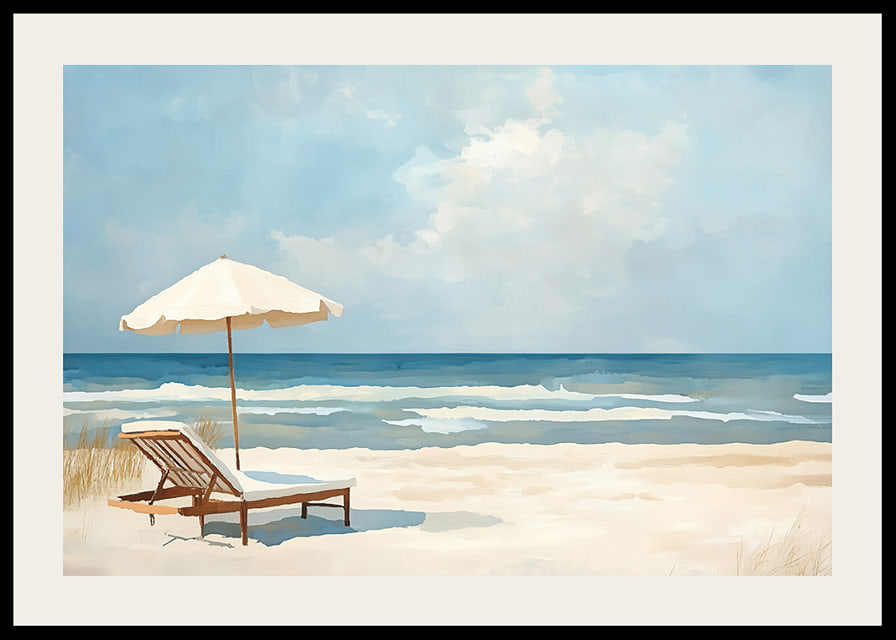 Relaxing beach with parasols and the calm of the sea.-12