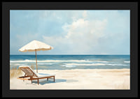 Relaxing beach with parasols and the calm of the sea.-4