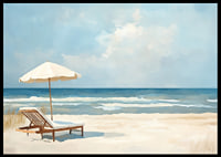 Relaxing beach with parasols and the calm of the sea.-6