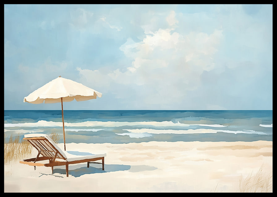 Relaxing beach with parasols and the calm of the sea.-12