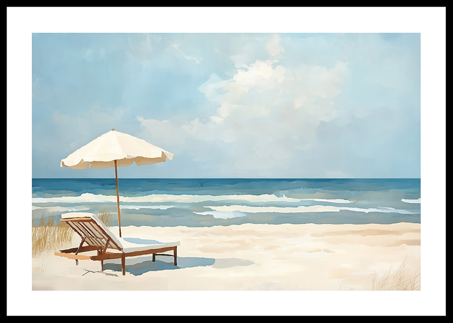 Relaxing beach with parasols and the calm of the sea.-12