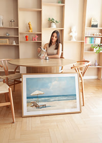 Relaxing beach with parasols and the calm of the sea.-8