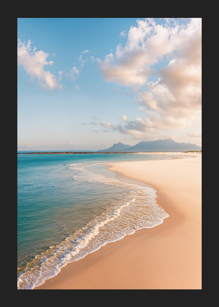 A dreamy shoreline meets the clear blue sea.-12