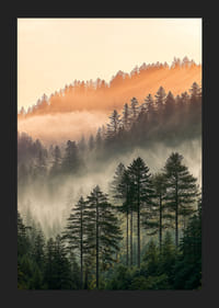 Skogens dimmiga morgonljus skapar en magisk atmosfär.-5