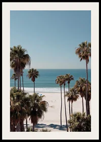 Palm trees against a peaceful beach horizon create calm and harmony.-2