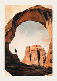 Vienišas žygeivis po didinga kalnų arka.-3