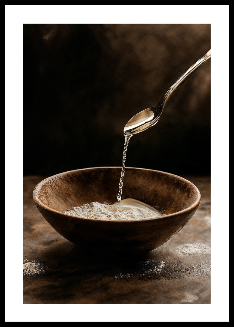 Elegant liquid poured into a rustic bowl, creating a peaceful atmosphere.-12