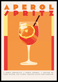 Egy élénk poszter, amely megragadja az Aperol Spritz eleganciáját és frissességét.-0