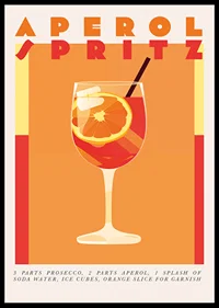 En livlig affisch som fångar Aperol Spritz elegans och fräschör.-0