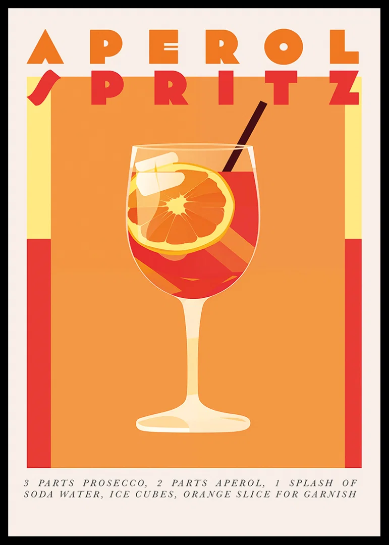En livlig affisch som fångar Aperol Spritz elegans och fräschör.-12