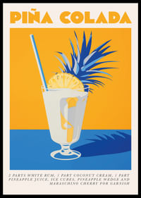 Een poster die zomerdromen vastlegt met een tropische Piña Colada.-0