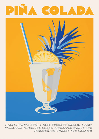 Affiche Retro Piña Colada