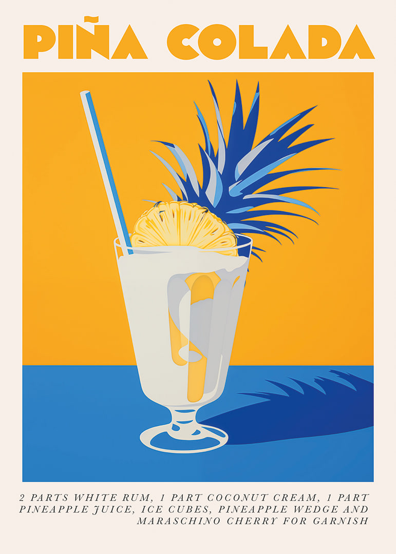A poster that captures summer dreams with a tropical Piña Colada.-12