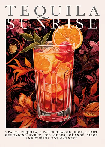 Poster Art Of Classic Tequila Sunrise