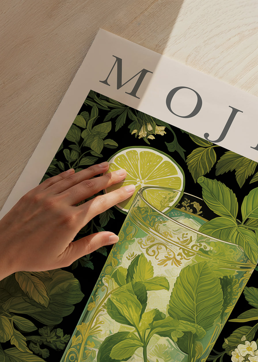 A vibrant Mojito in greenery for fresh moments.-12