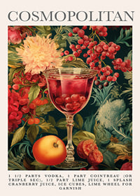 Floral Cosmopolitan surrounded by lush fruits.-1