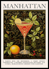 En elegant cocktailposter med citrus och klassiska toner.-0