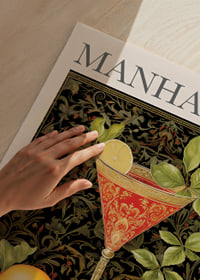 En elegant cocktailposter med citrus och klassiska toner.-3