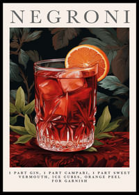 Frisk og livlig plakat med en fristende negroni.-0
