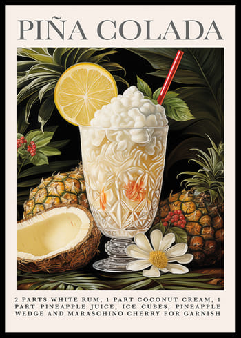 Poster Art Of Classic Piña Colada