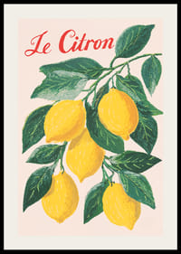 Affiche animée d'une brindille de citron aux couleurs intenses et au charme certain.-2