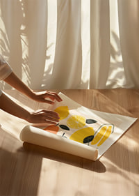 Colorful fruits and vegetables create a playful poster.-8