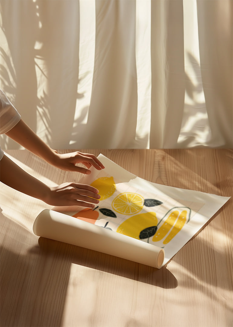 Colorful fruits and vegetables create a playful poster.-12