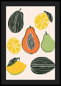 Colorful tropical fruit mix on a stylish poster.-4