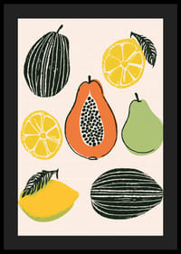 Colorful tropical fruit mix on a stylish poster.-4