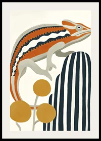 Vibrant colors and bold lines create energy and style for the chameleon.-2