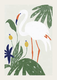 A graceful flamingo surrounded by vibrant greenery.-3