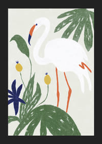 A graceful flamingo surrounded by vibrant greenery.-5