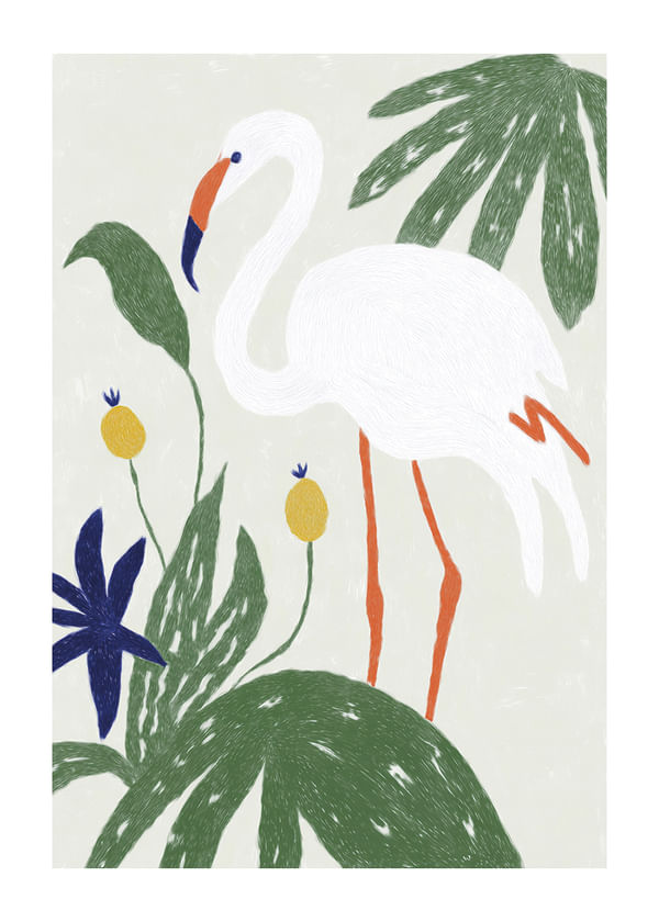 Plagát Flamingos Oasis