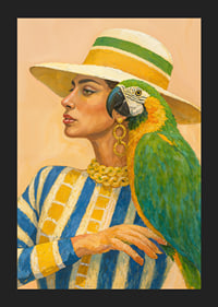 A woman and parrot in colorful harmony.-5