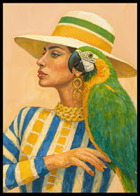 A woman and parrot in colorful harmony.-6